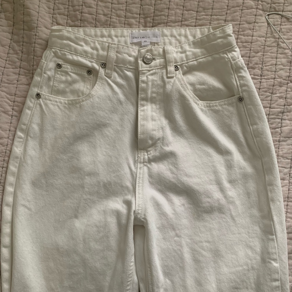 GREY LAB White Straight Jeans